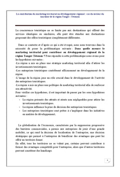 Le marketing territorial levier du developpement regional