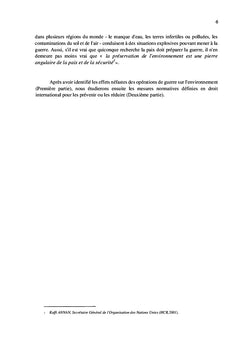 Les opérations de guerre et l'environnement