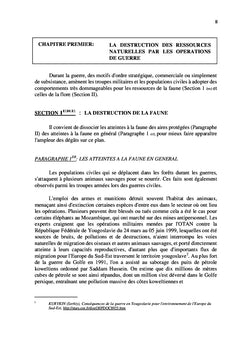 Les opérations de guerre et l'environnement