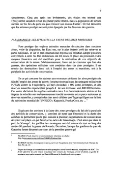 Les opérations de guerre et l'environnement