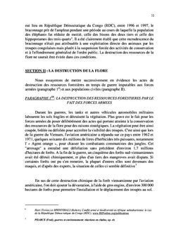 Les opérations de guerre et l'environnement