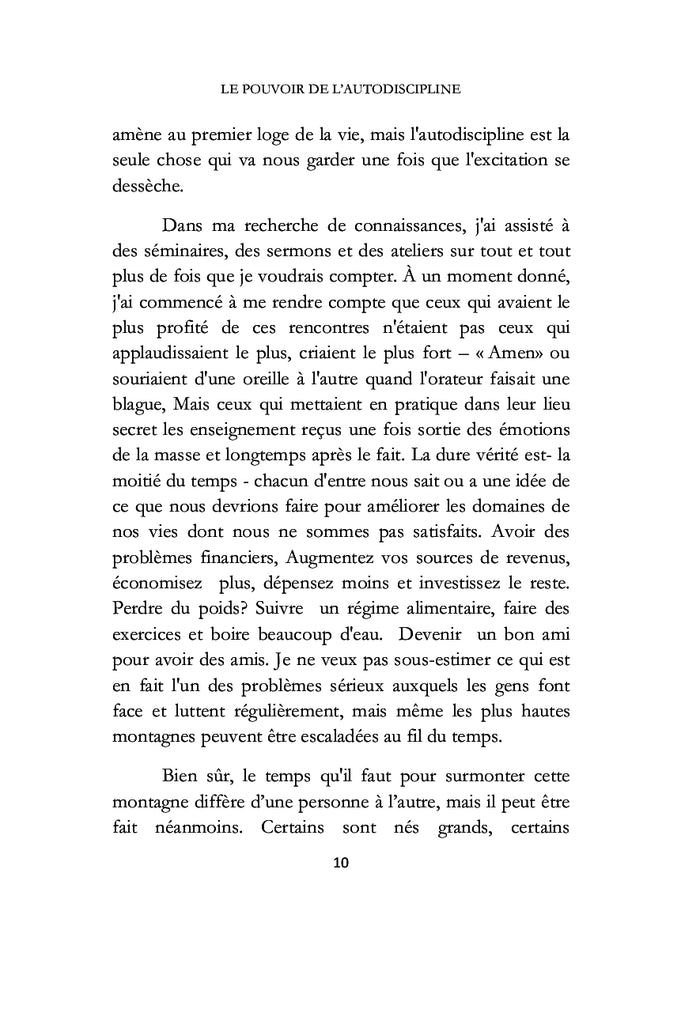 Le pouvoir de l'autodiscipline