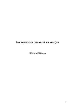 Emergence et disparités en Afrique