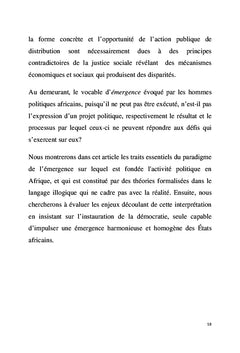 Emergence et disparités en Afrique