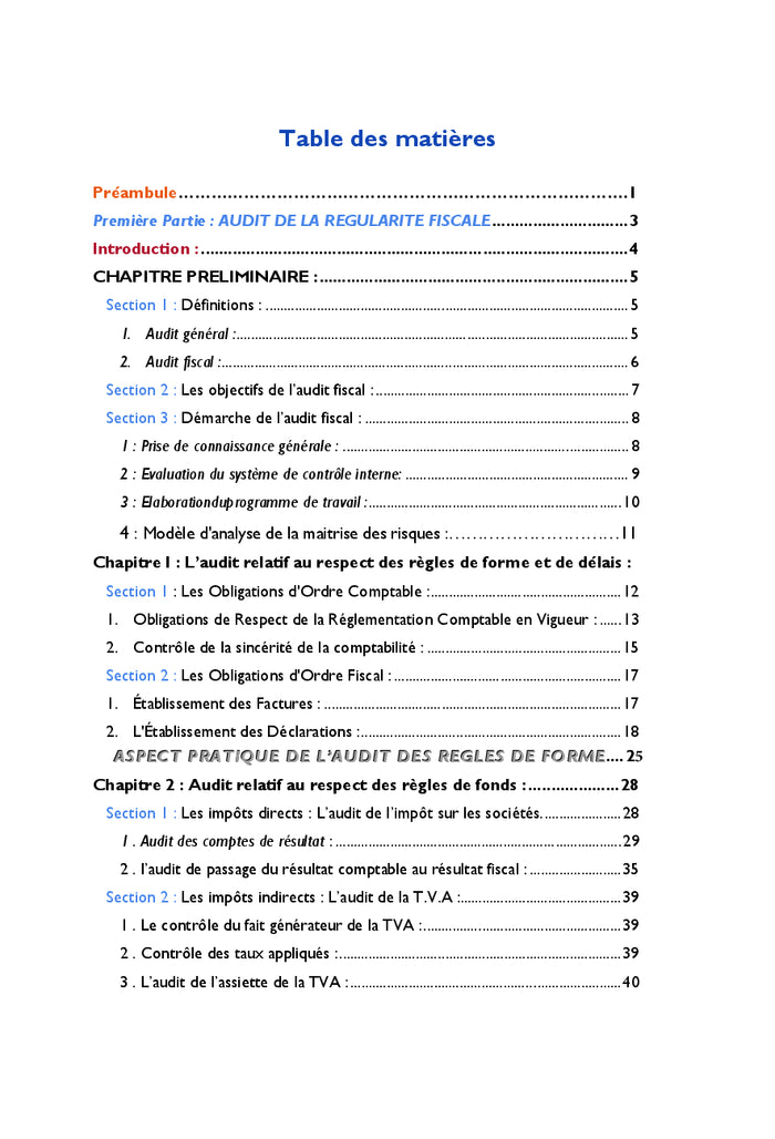 Audit de la régularité et de l'efficacité fiscale