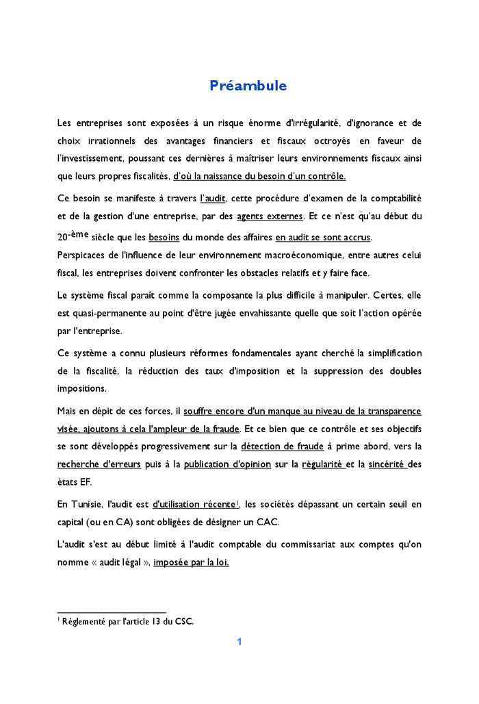 Audit de la régularité et de l'efficacité fiscale