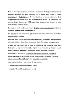 Audit de la régularité et de l'efficacité fiscale