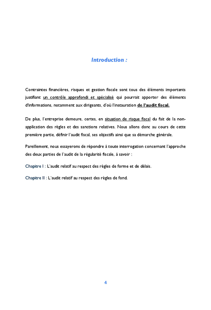 Audit de la régularité et de l'efficacité fiscale