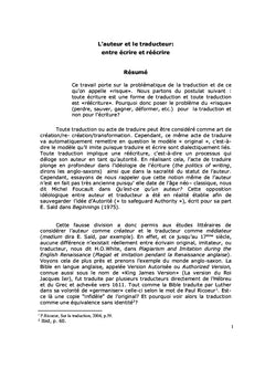 Sur la traduction/ 0n Translation