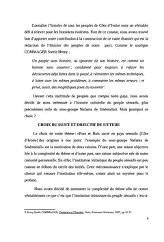 Poro et Bois sacré en pays sénoufo, des origines à nos jours