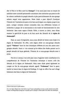 Poro et Bois sacré en pays sénoufo, des origines à nos jours