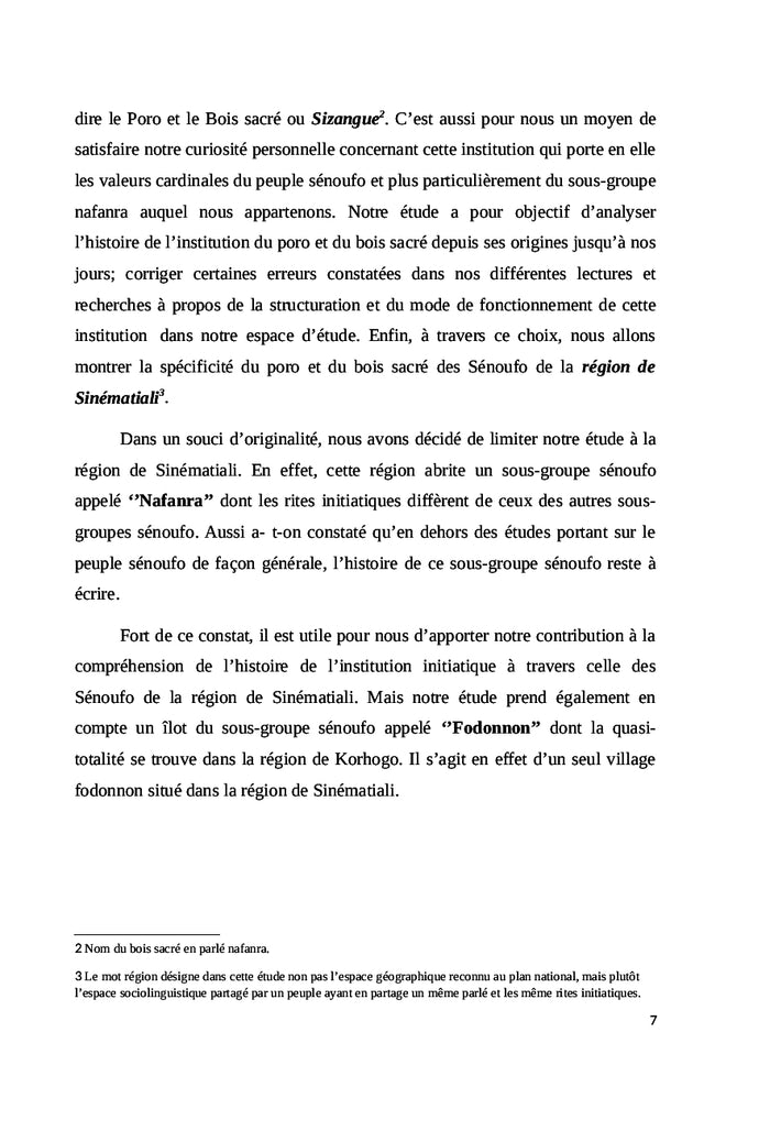 Poro et Bois sacré en pays sénoufo, des origines à nos jours