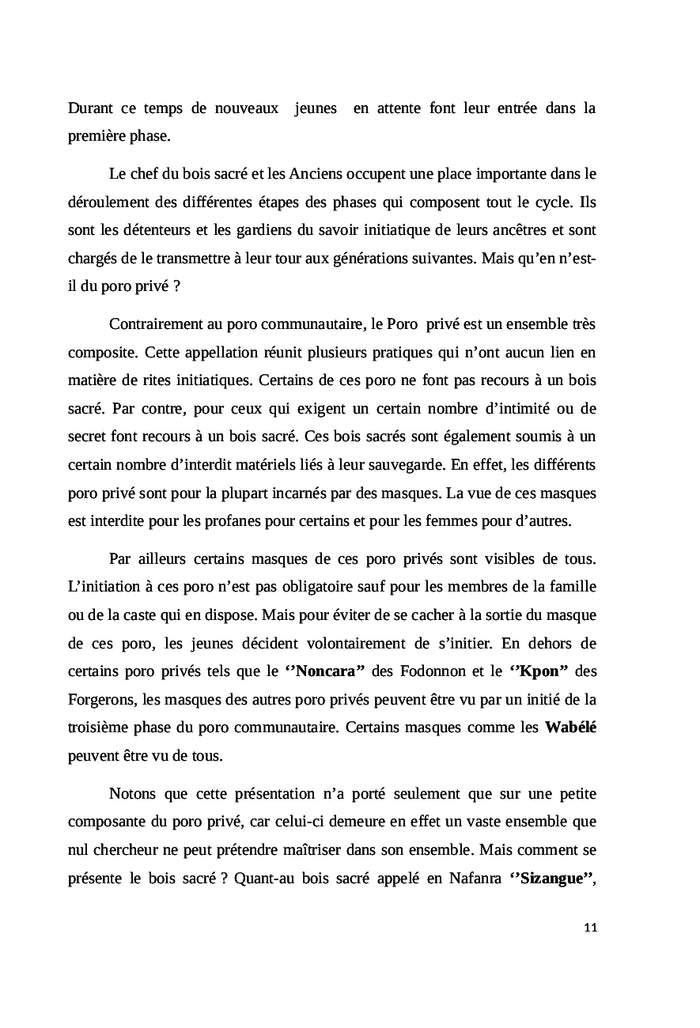Poro et Bois sacré en pays sénoufo, des origines à nos jours