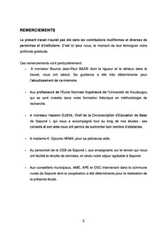 Dynamiques locales autour de l'enseignement primaire au Burkina Faso