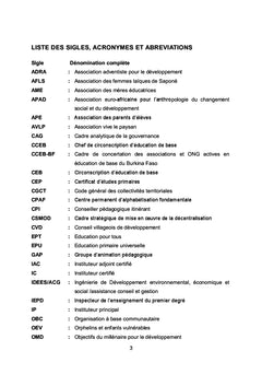 Dynamiques locales autour de l'enseignement primaire au Burkina Faso