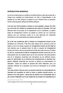 Dynamiques locales autour de l'enseignement primaire au Burkina Faso