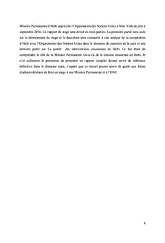 Rapport de stage à l'ONU Haiti/New York
