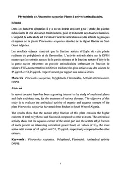 Phytochimie de Pituranthos scoparius Plante A activite antiradicalaire