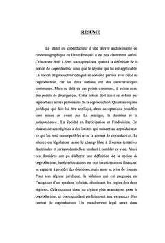 Statut du coproducteur d'une oeuvre audiovisuelle ou cinematographique