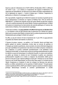 Le juge judiciaire et la liberté de la presse au Burkina Faso