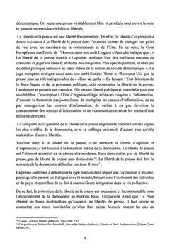Le juge judiciaire et la liberté de la presse au Burkina Faso