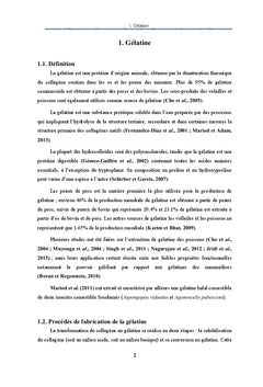 Caractéristiques techno-fonctionnelles de la gélatine bovine
