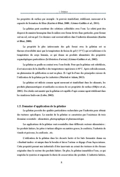 Caractéristiques techno-fonctionnelles de la gélatine bovine