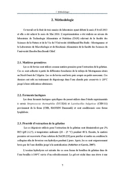 Caractéristiques techno-fonctionnelles de la gélatine bovine