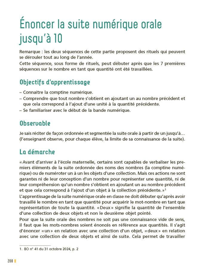 Enseigner le nombre à l'école maternelle PS, MS, GS