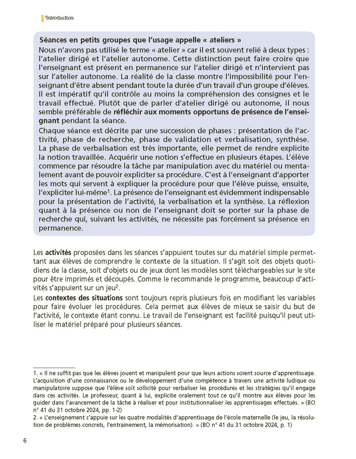 Enseigner le nombre à l'école maternelle PS, MS, GS