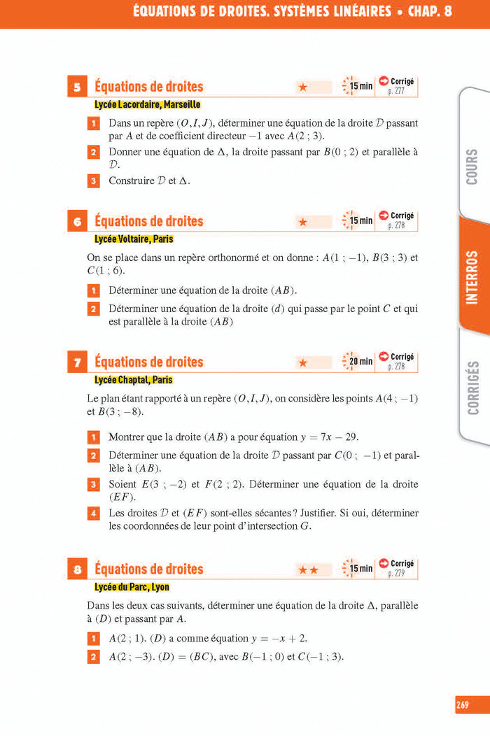 Maths Seconde - Interros des lycées 2de