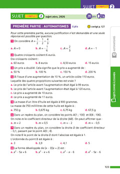 Annales Bac Maths 1re - Tronc Commun