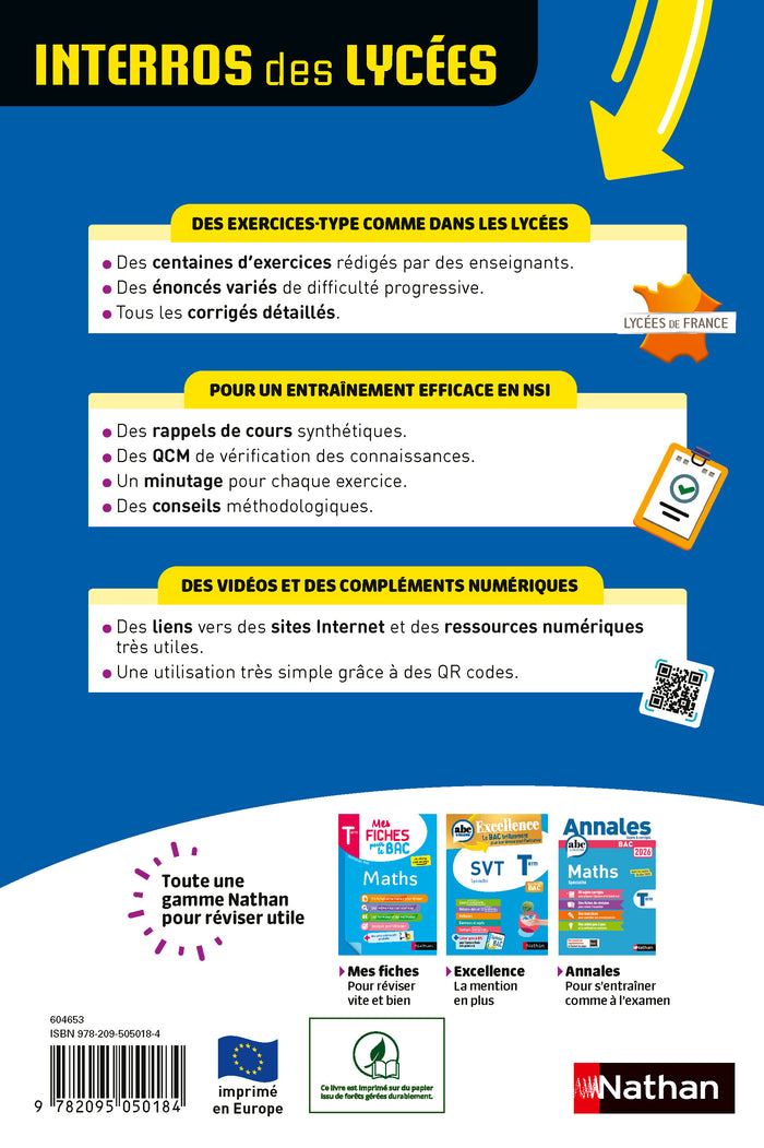 Interros des lycées numérique sciences informatiques - Terminale