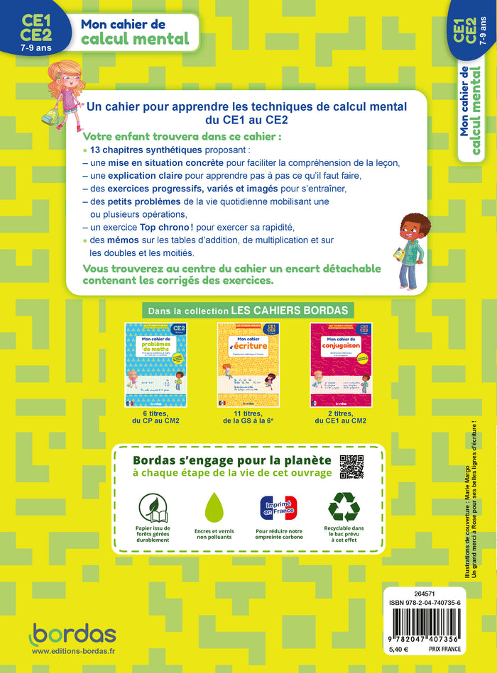 Mon cahier de calcul mental CE1-CE2
