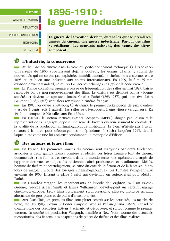 Le cinéma - Retenir l'essentiel