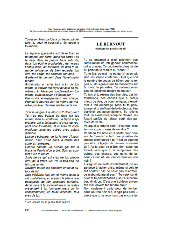 La clef vers l'autolibération - Encyclopédie de la psychosomatique