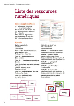 Guide pour enseigner le vocabulaire aux cycles 2 et 3 + ressources numériques - Programmes 2025