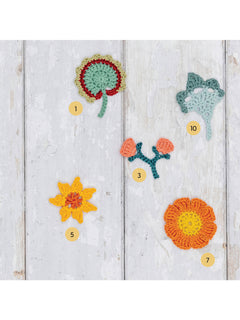 Collages floraux au crochet