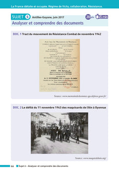 Annales Brevet Histoire Géographie Enseignement Moral et Civique 2026 - Corrigé