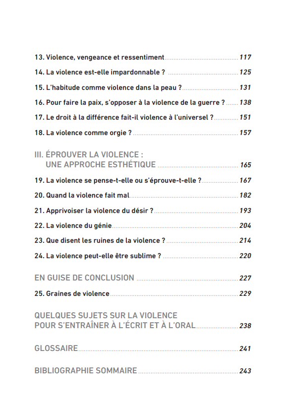 La violence en 25 dissertations