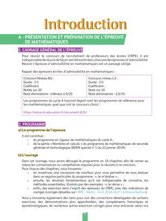 Réussir mon CRPE Maths épreuve d'admissibilité écrit