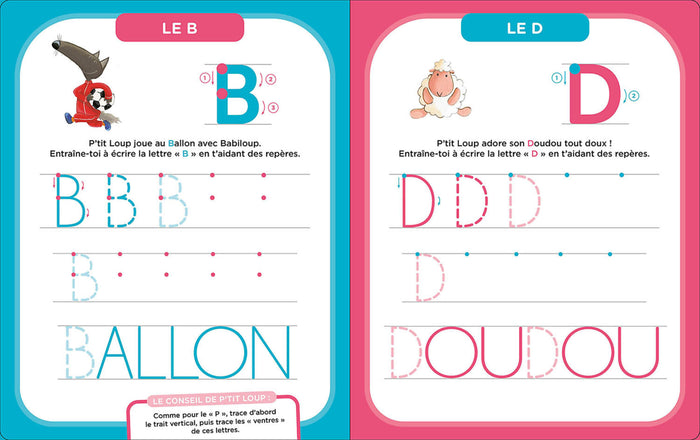 Mes activites effacables P'tit Loup - Lettres batons