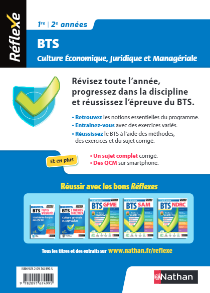 Guide - CEJM - Culture économique, juridique et managériale - BTS - Réflexe - 2024