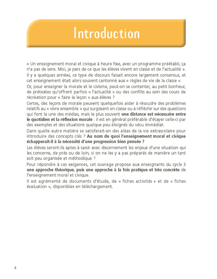 Enseignement moral et civique cycle 3 Programme 2024 + téléchargement