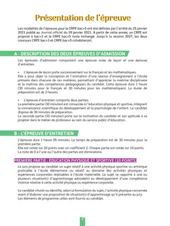 Réussir mon CRPE EPS et Projection dans le métier Admission Concours M2 Oral 2026-2027