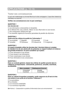 Système d'information de gestion - DCG - Epreuve 8 - Corrigés applications