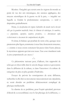 La crise de l'esprit, la politique de l'esprit, le bilan de l'intelligence