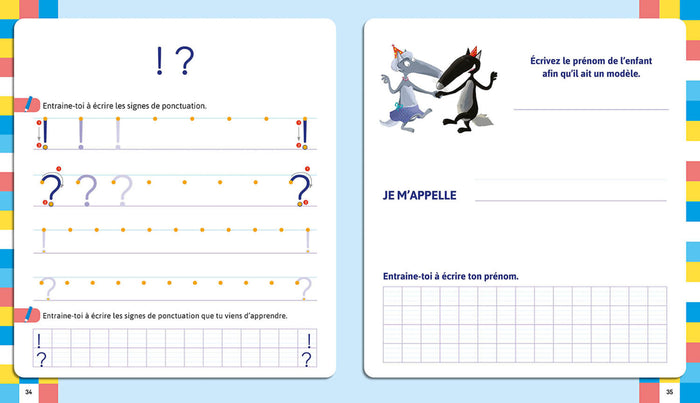 Mon cahier d'écriture lettres batons avec loup