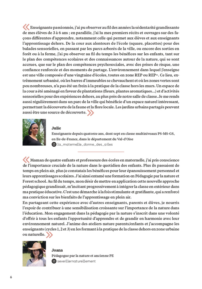 Faire classe dehors Maternelle - 15 p'tits défis et 10 projets