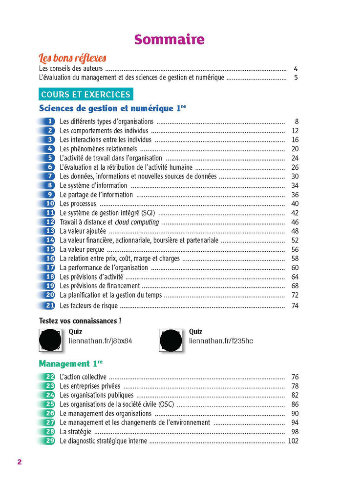 Guide - Management, sciences de gestion et numérique - 1re/Tle STMG - Réflexe - 2024